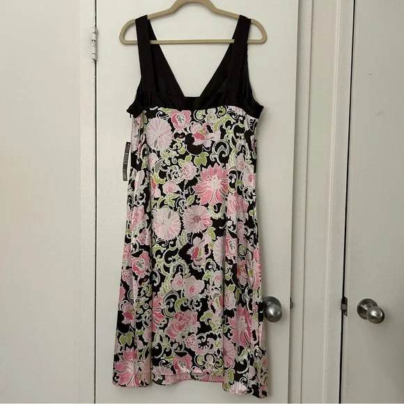 Tahari Silk Floral Sleeveless Dress Y2K Vintage NWT (Size 16) - Picture 9 of 9